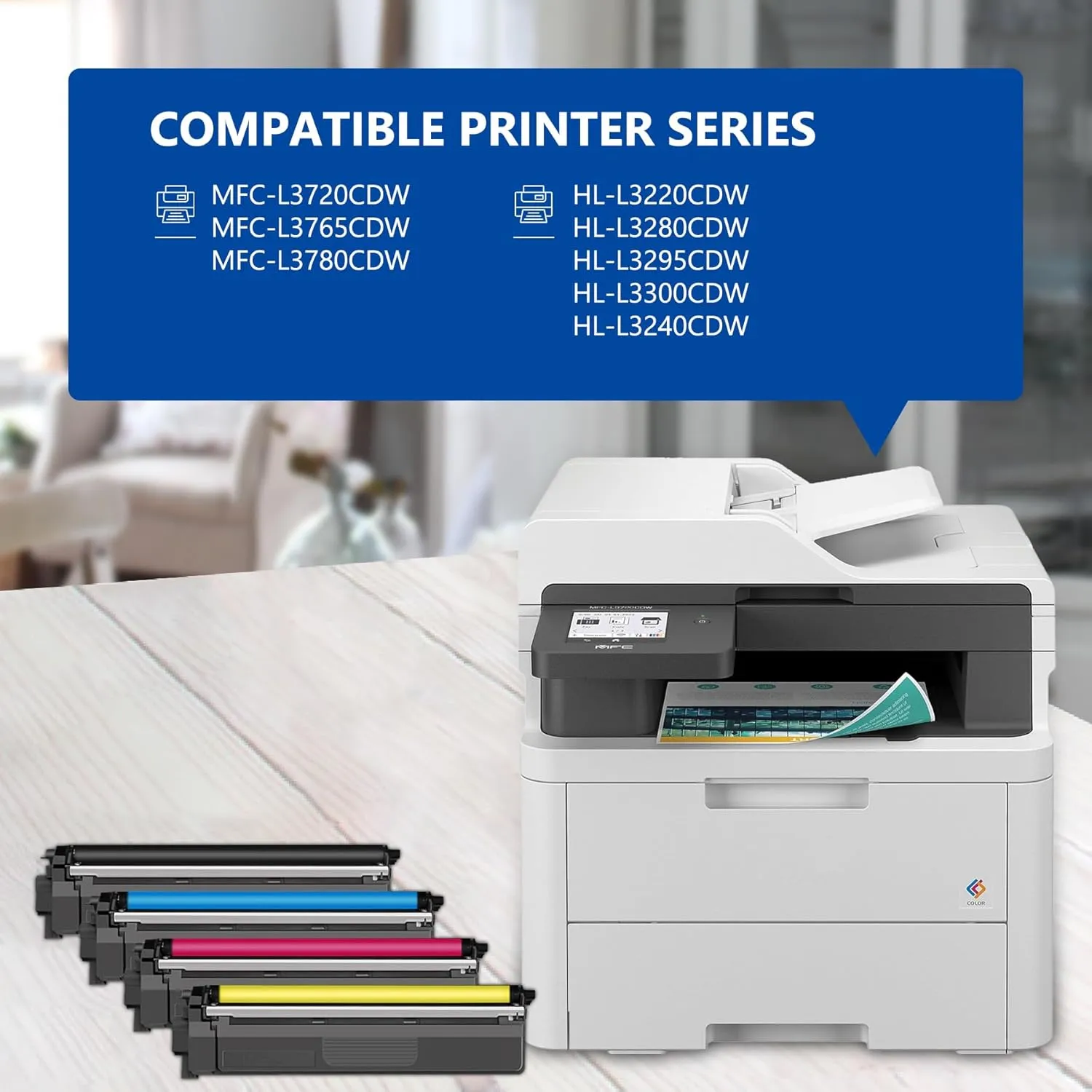 TN229 Toner Cartridges High Yield Replacement for Brother TN229 TN-229 Toner Cartridge use to MFC-L3780CDW HL-L3280CDW MFC-L3720CDW MFC-L3765CDW Printer (TN229bk/c/m/y-4 Pack)