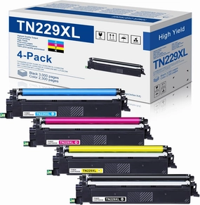 TN229XL Toner Cartridges 4 Pack Replacement for Brother TN-229XL TN229 for MFC-L3720CDW MFC-L3780CDW HL-L3220CDW HL-L3280CDW HL-L3300CDW Printer (TN229XLBK/C/M/Y, TN-229)