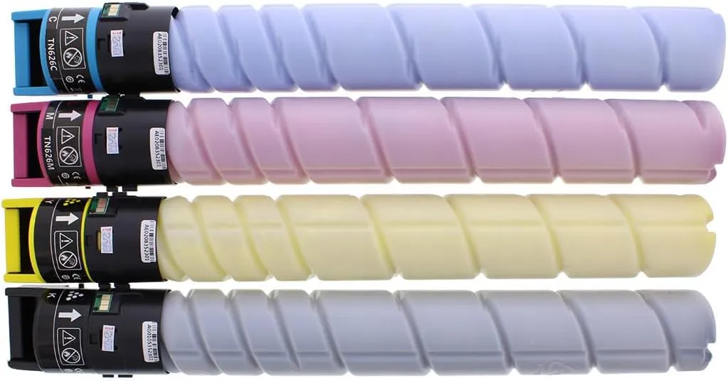 TN626K, TN626Y, TN626C, TN626M 4-Pack Black, Cyan, Magenta, Yellow Toner Cartridge Compatible with Konica Minolta Bizhub C450i/C550i/C650i Series
