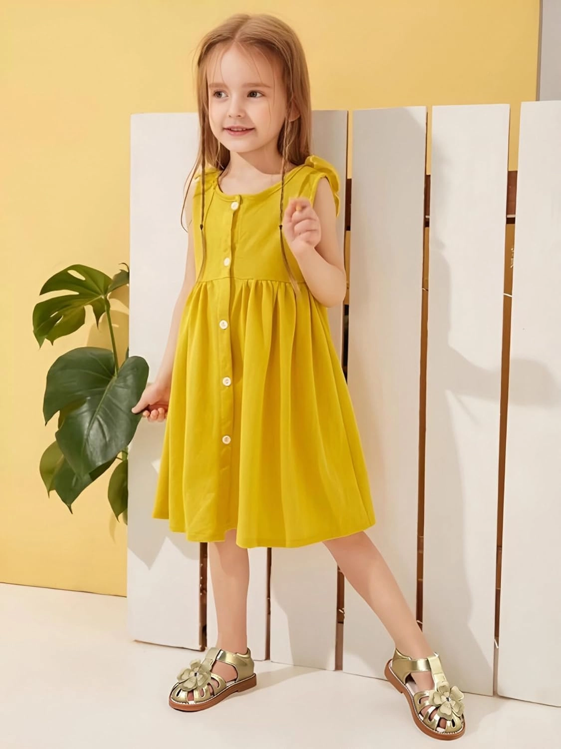 Toddler Little Girl Summer Sandals - Flower Girl Close Toe Dress Shoes Flats Wedding Princess