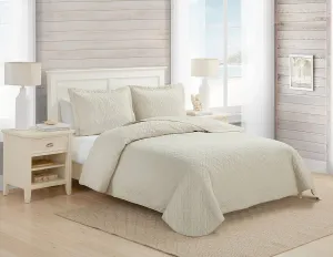Tommy Bahama Home Quilt Set Soft Bedding with Matching Shams, Lightweight Home Decor for All Seasons, King, Chevron Dune Beige