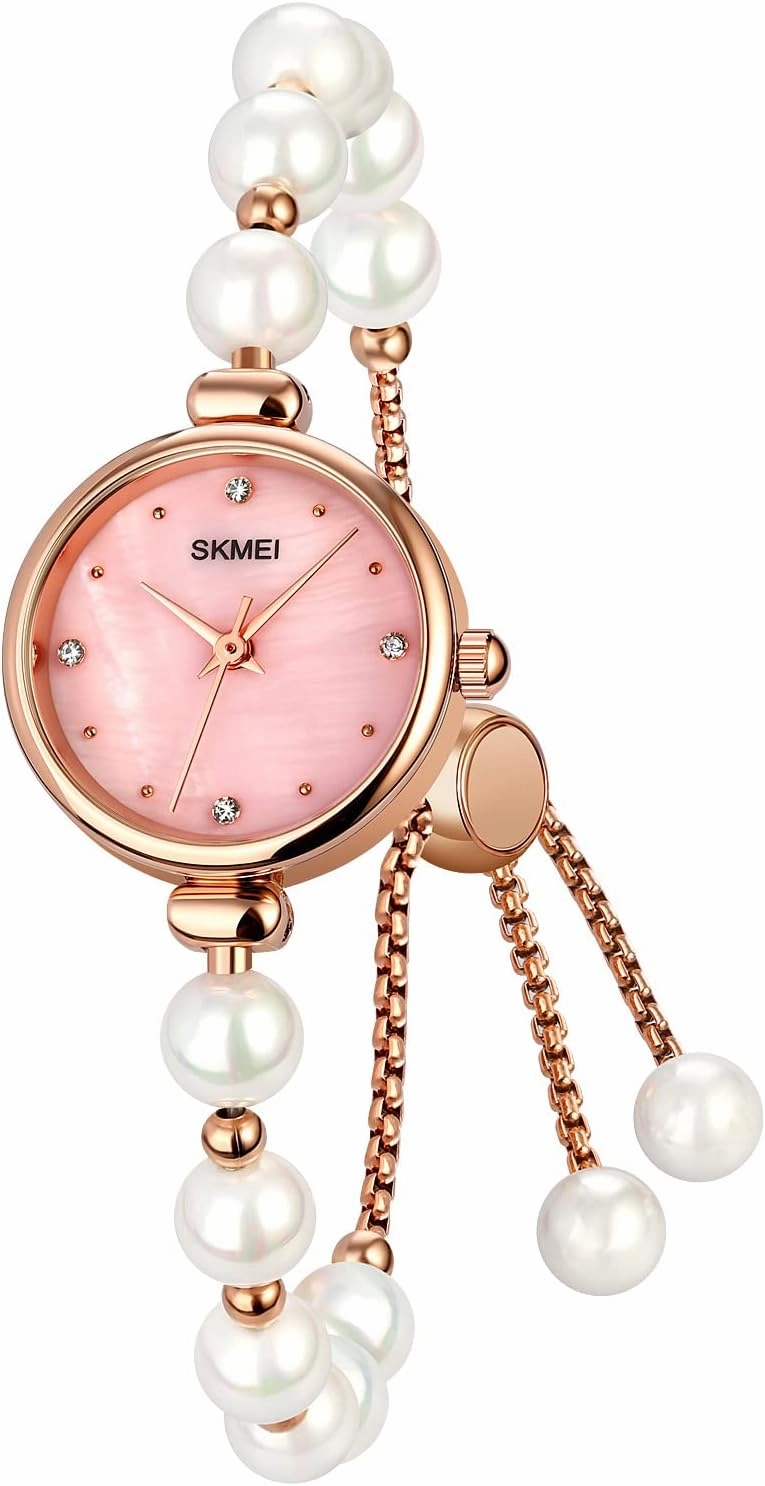 Tonnier Watches Women Analog Quartz Watch Mosaic with Diamonds Bracelet Dress Watch for Female Waterproof Wristwatch with Rose Gold Bracelet