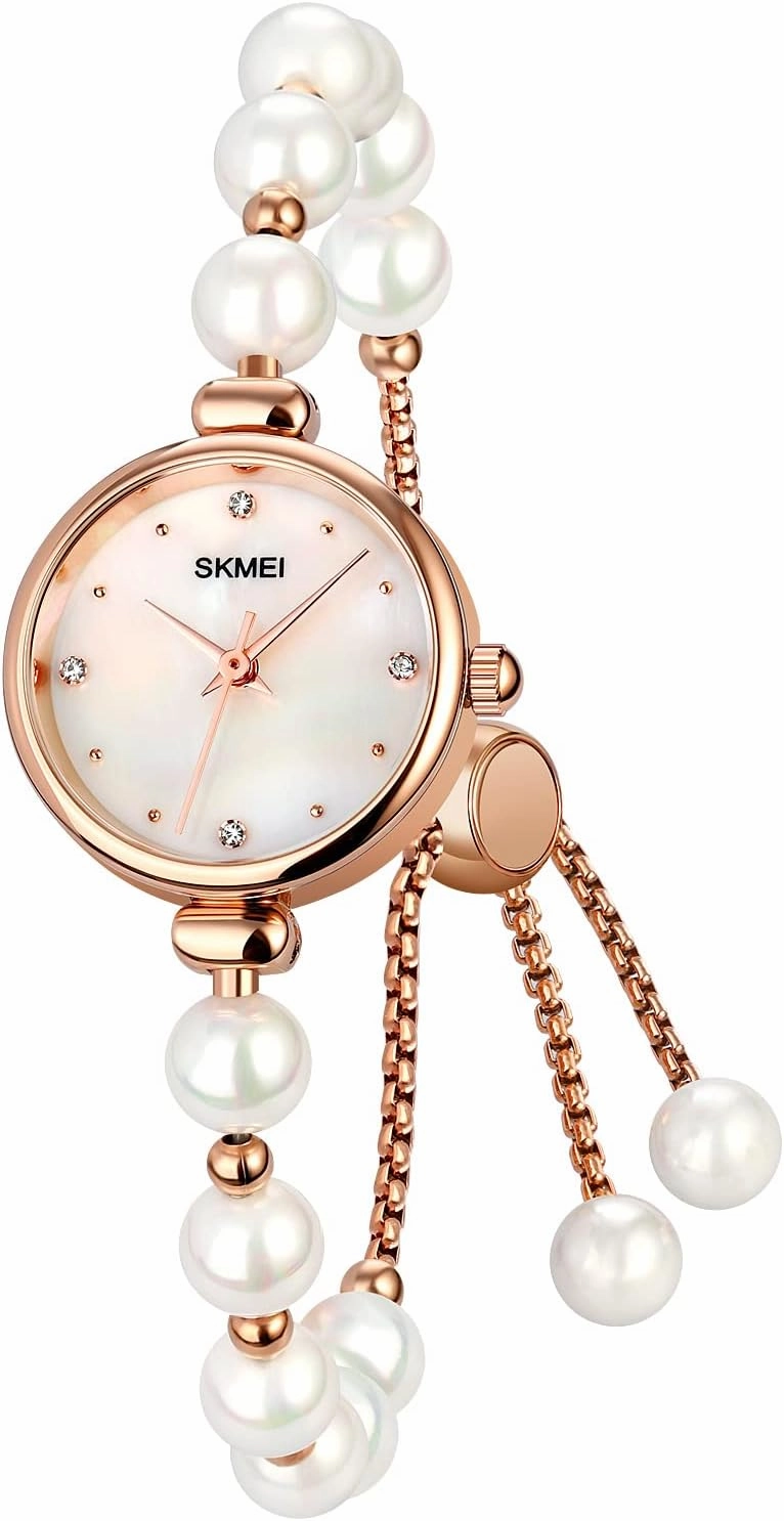 Tonnier Watches Women Analog Quartz Watch Mosaic with Diamonds Bracelet Dress Watch for Female Waterproof Wristwatch with Rose Gold Bracelet