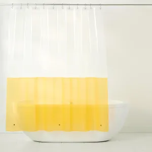 TOWN & COUNTRY PLAY Ciara Mod Colorblock Clear 100% PEVA Shower Curtain Liner with Anti-Rust Grommets, Waterproof, Clear/Yellow, 70"x72"
