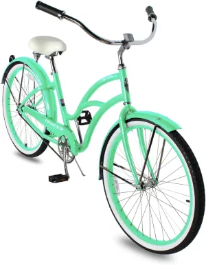 Tracer Taha Beach Cruiser Bike, 26 inch Commuter Bicycle, Single Speed/7 Sepeed Options, Hi-Ten Steel Frame, City Hybrid Bike for Women Men Adult