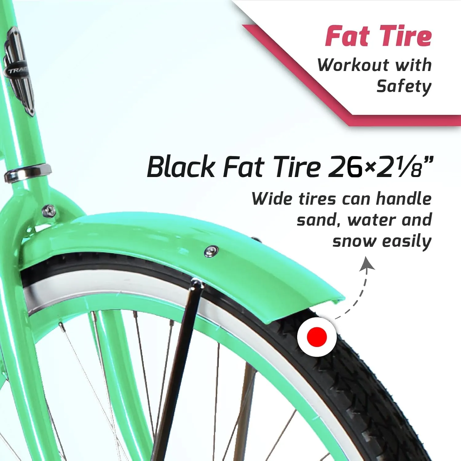 Tracer Taha Beach Cruiser Bike, 26 inch Commuter Bicycle, Single Speed/7 Sepeed Options, Hi-Ten Steel Frame, City Hybrid Bike for Women Men Adult