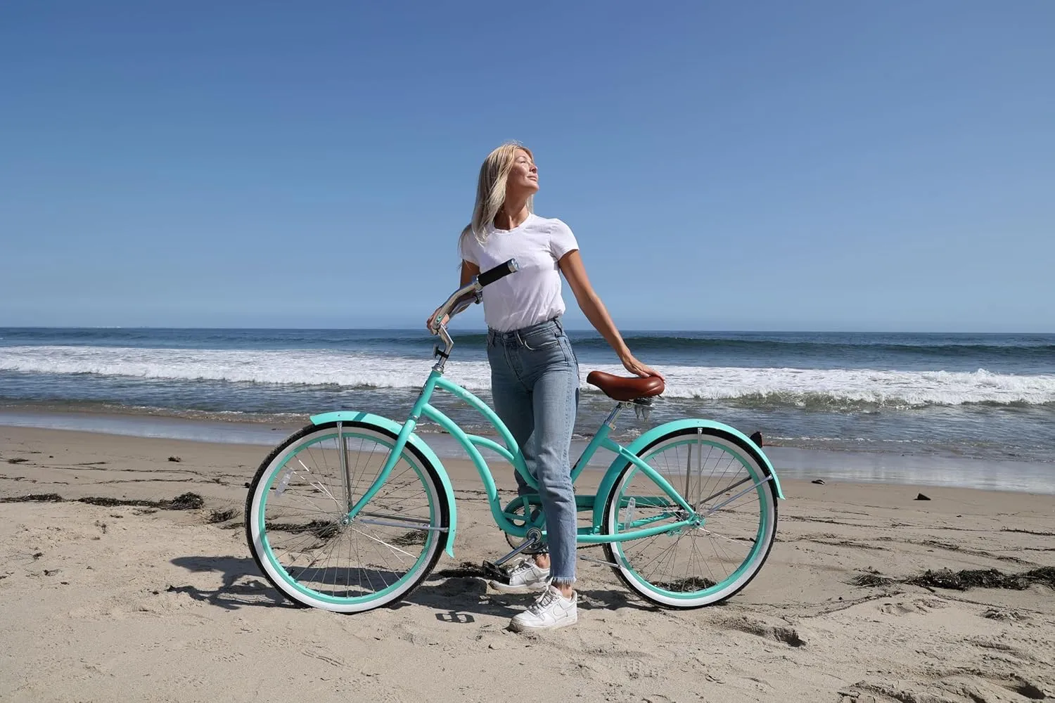 Tracer Taha Beach Cruiser Bike, 26 inch Commuter Bicycle, Single Speed/7 Sepeed Options, Hi-Ten Steel Frame, City Hybrid Bike for Women Men Adult