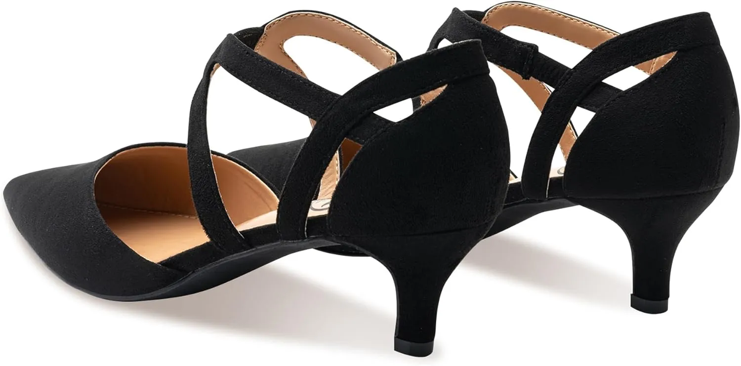 Trary Women's Low Heels Pumps Dress Pointed Toe Comfortable Work Office Pumps Shoes