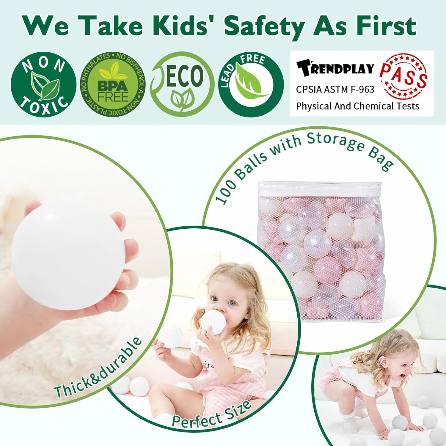 TRENDPLAY Big Star & Heart Shaped Ball Pit Balls - 100 200 Larger Plastic Balls Set, Different Shapes for Toddlers