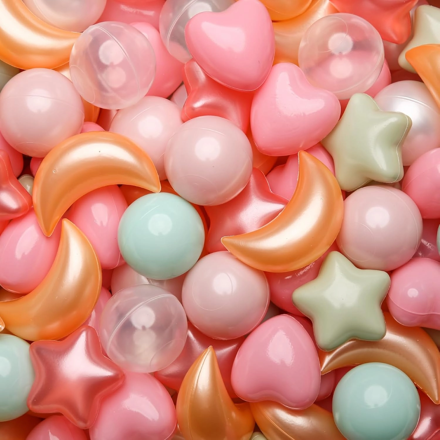 TRENDPLAY Star Ball Pit Balls 200 Piece Set: Vibrant Mix of Shapes - Mix Stars Shapes for Kids, Perfect for Parties, Playtime