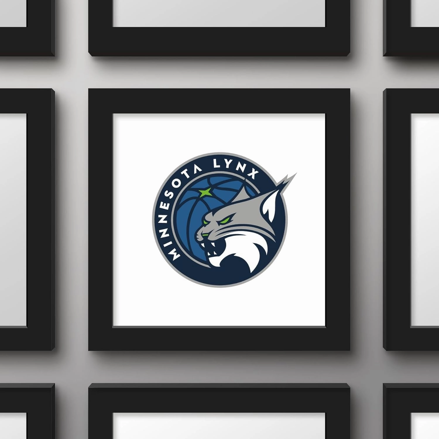 Trends International Gallery Pops WNBA Minnesota Lynx - Global Logo Wall Art, 12" x 12" Gallery Pops Wall Art, Black Framed Version