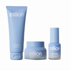 Trillion Skincare Radiance & Renewal Bundle - Brightening Cleanser, Resurfacing Serum, & Dewy Moisturizer
