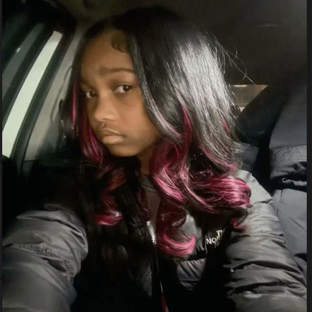 Tuneful Pink Highlight Colored Body Wave 14 Inch 13x6 HD Lace Front Wigs Human Hair Pre Plucked Pre Cut 220% Density Loose Body Wave Lace Front Wigs Human Hair for Women