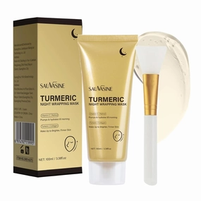 Turmeric Vitamin C Collagen Overnight Wrapping Peel Off Mask for Lifting & Firming Face/Neck, Saggy/Dull/Roughed Skin treatment for Clear, Dewy, Radiant Face, 100 ML