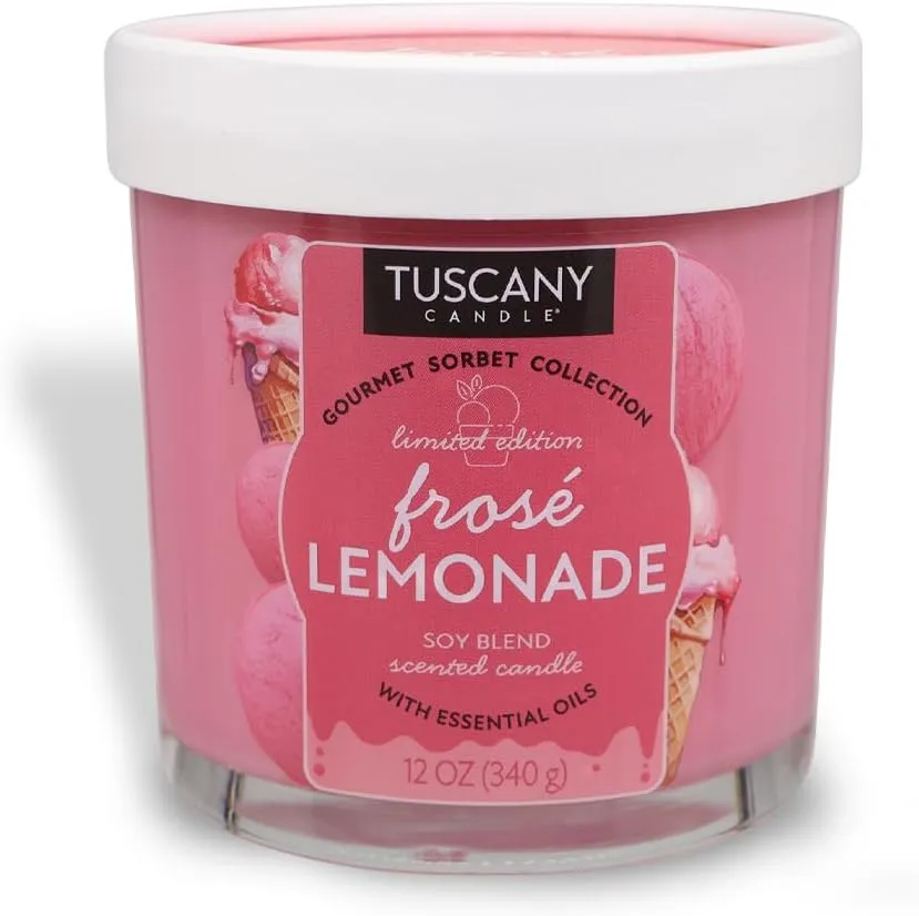 Tuscany Candle Frosé Lemonade: Tart Citrus Scented Summer Candle, 12 oz — Gourmet Sorbet Collection