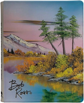 Ultra PRO - Bob Ross Mighty Mountain Lake 9-Pocket Zippered PRO-Binder, Trading Card Collector Organizer Bob Ross Merch Premium Storage Leatherette Binder Side-Loading Scenic Artwork Autumn Mountain