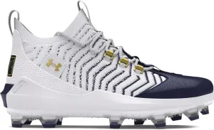 Under Armour Men's UA Harper 9 Pro TPU Baseball Cleats - Maximum Power and Energy Return 7 White-Metallic Gold