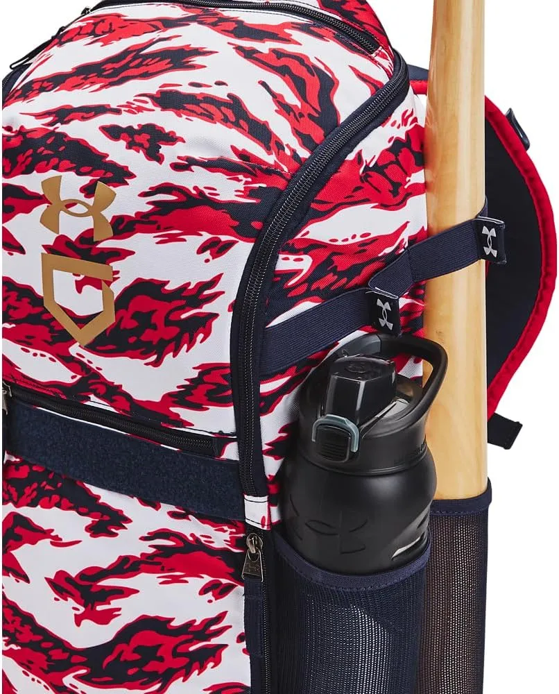 Under Armour Unisex-Adult Utility Baseball Backpack Print, (411) Midnight Navy/Midnight Navy/Metallic Gold, One Size Fits All