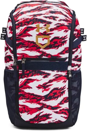 Under Armour Unisex-Adult Utility Baseball Backpack Print, (411) Midnight Navy/Midnight Navy/Metallic Gold, One Size Fits All