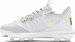 Under Armour Harper 9 TPU JR - Boys' Grade School (White/Metallic Gold/White)