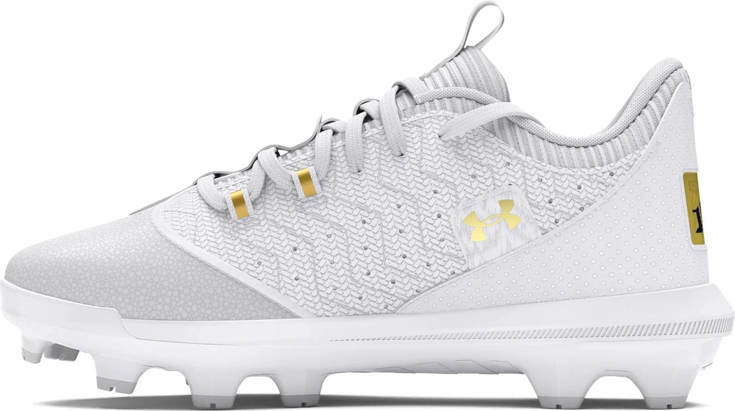 Under Armour Harper 9 TPU JR - Boys' Grade School (White/Metallic Gold/White)
