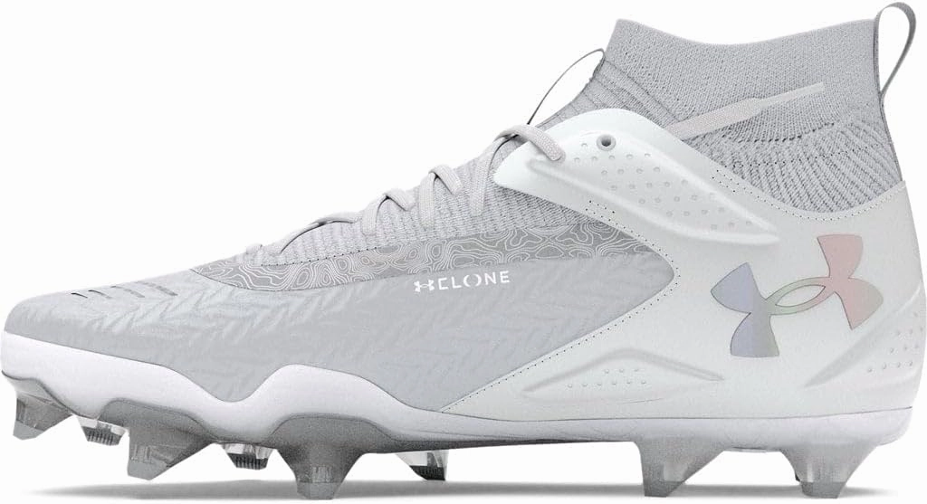 Under Armour Yard Pro Mid MT TPU - Men's (White/White/Metallic Silver)