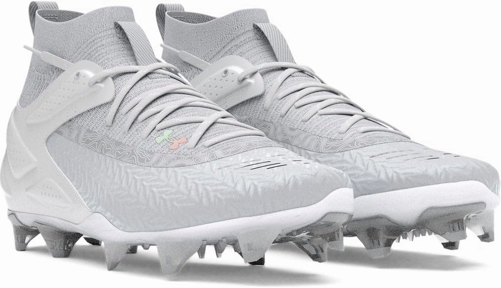 Under Armour Yard Pro Mid MT TPU - Men's (White/White/Metallic Silver)
