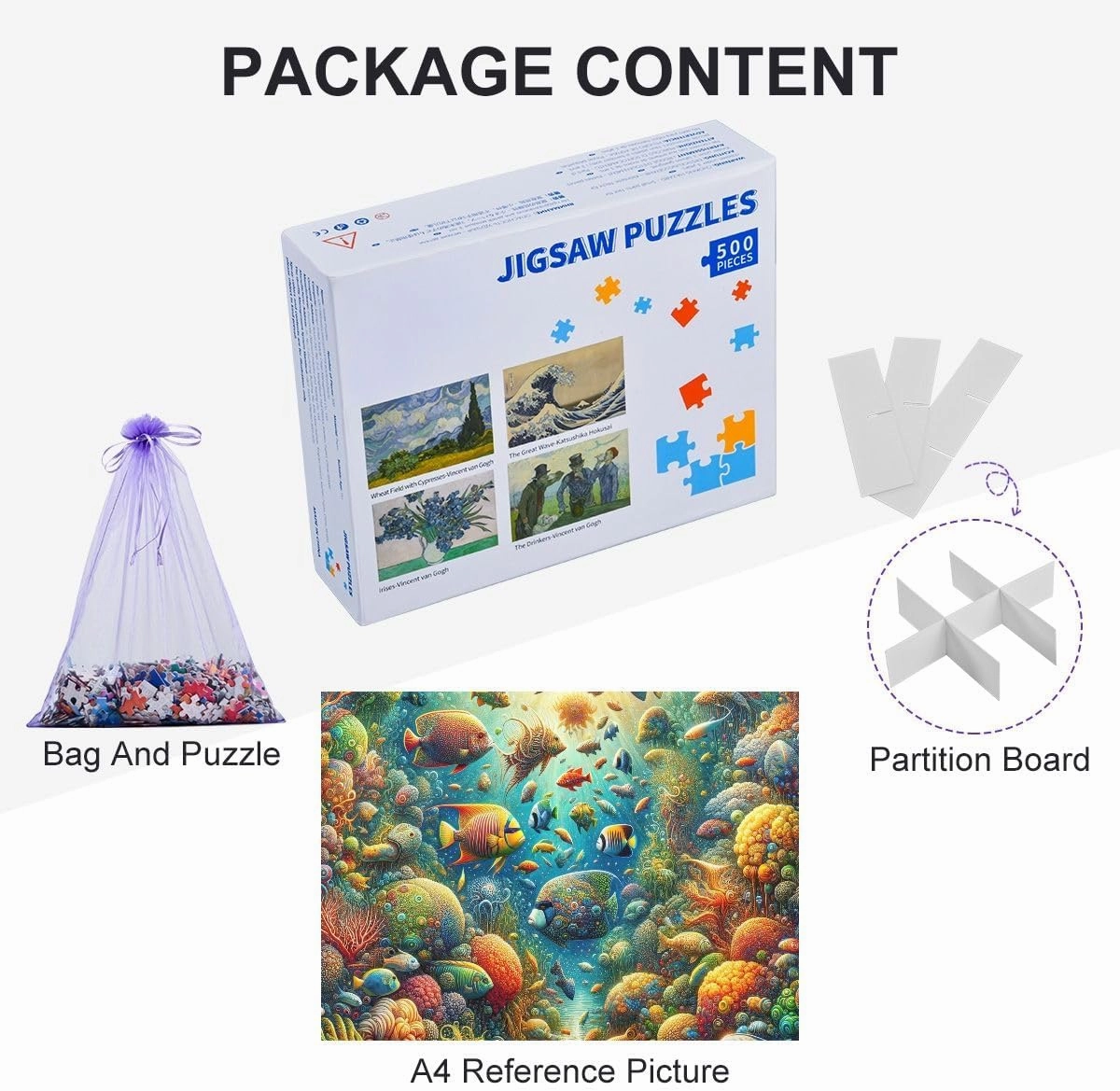 Underwater Fishes Jigsaw Puzzle 500 Piece Jigsaw Puzzle Puzzle Game Home Wall Artwork Fun Family Activity