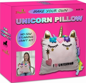Unicorn Pillow Kit Arts and Crafts for Girls 3 4 5 6 7 8 9 10 11 12 Years Old (No Sew), DIY Unicorn Craft Supplies Plush Toy Stuffed Pillow, Best Kids Easter Present for Little Girls