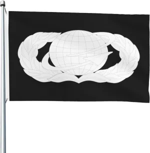 United States Air Force Manpower & Personnel Badge Flag 4x6 Ft Durable Polyester Heavy Duty Double Sided Flags for Outside Garden Home Yard Decor Welcome Banner