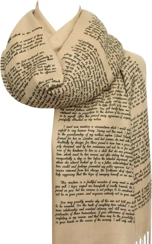 Universal Zone Darcy's Letter to Elizabeth from Pride and Prejudice by Jane Austen Shawl Scarf Wrap