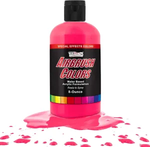 U.S. Art Supply Ready to Spray Neon Pink Special Effects Acrylic Airbrush Paint - 8oz Bottle, Professional Grade Non-Toxic Water-Based Colors for Vibrant & Permanent Results