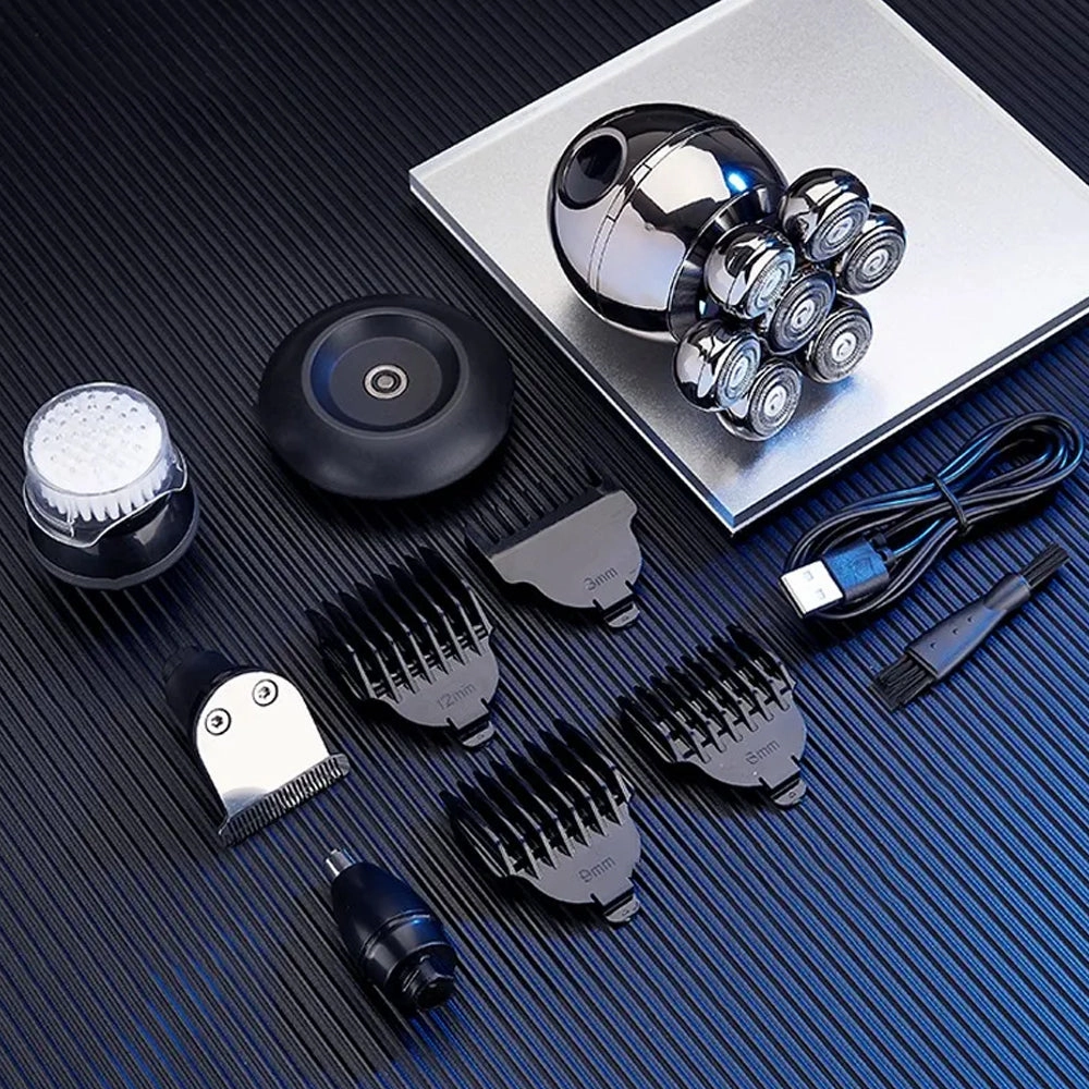 USB Rechargeable 7 Floating Heads Electric Shaver for Men