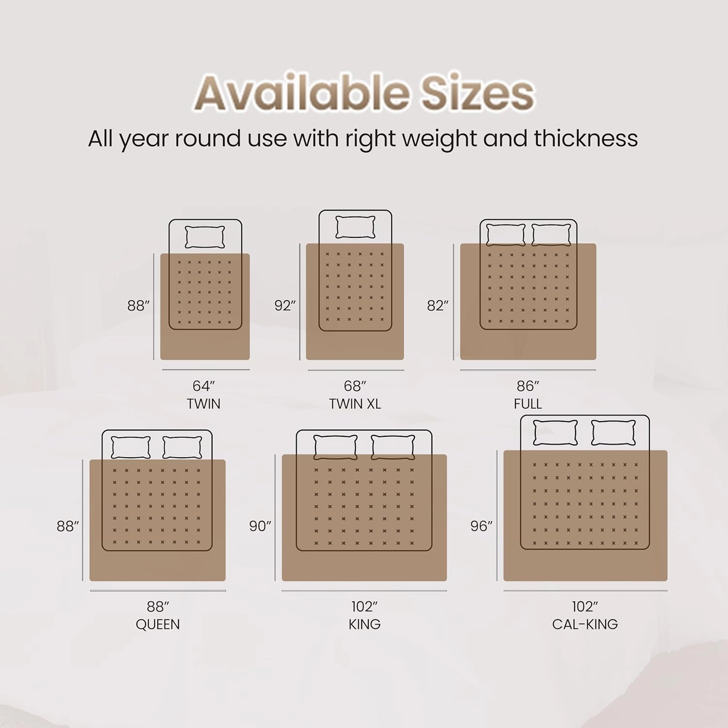 Utopia Bedding Comforter Duvet Insert, Quilted Comforter with Corner Tabs, Box Stitched Down Alternative Comforters Queen Size (Beige)