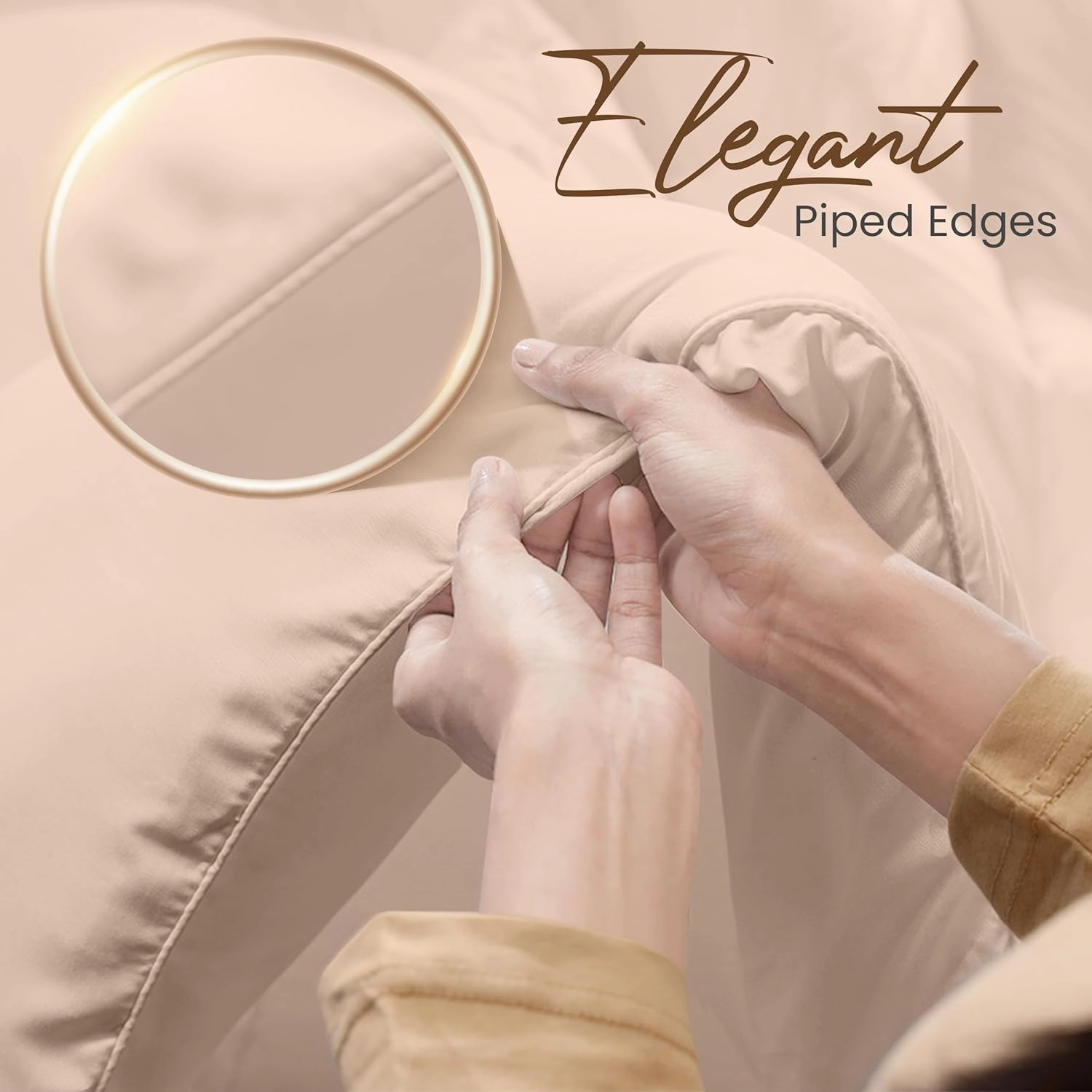 Utopia Bedding Comforters Twin Size, All Season Duvet Insert, Down Alternative Box Stitched Bed Comforter with Corner Tabs, Machine Washable (Beige)