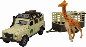 Van Manen Traffic Die Cast 'Landrover Defender' (Pull Back, Giraffe Pendant) - 521723