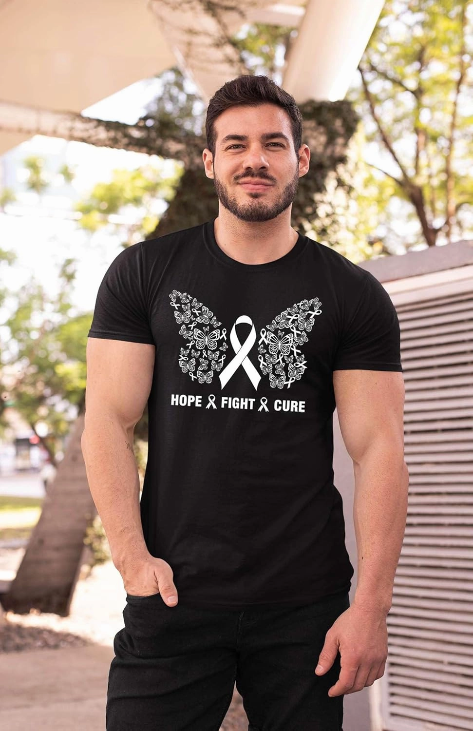 Veracco Hope Fight Cure Breast Cancer Awareness Pink Ribbon O-Neck Strong Fighter Survivor Women's T-Shirt Gifts