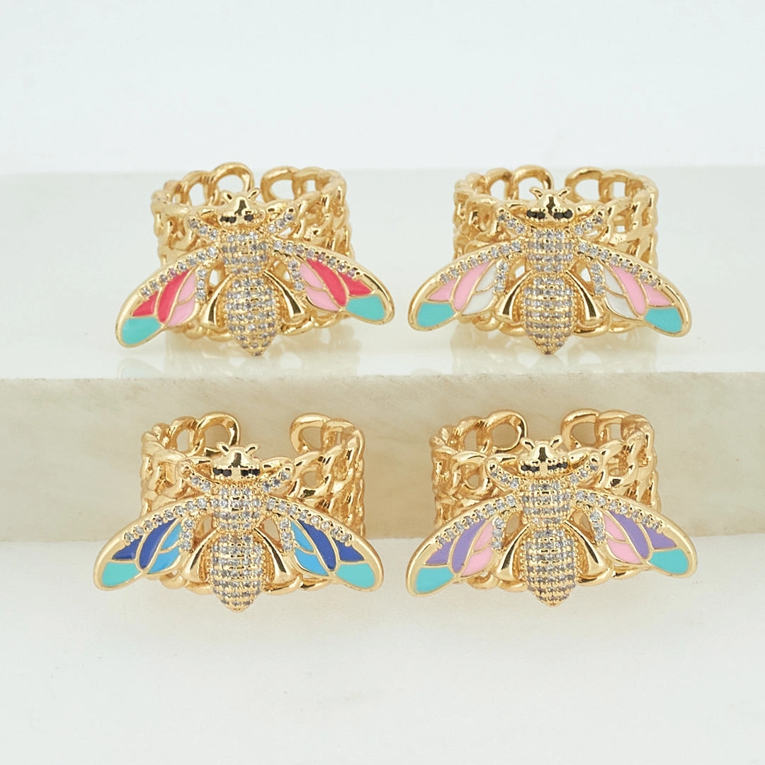 Vibrant Bee Band Rings