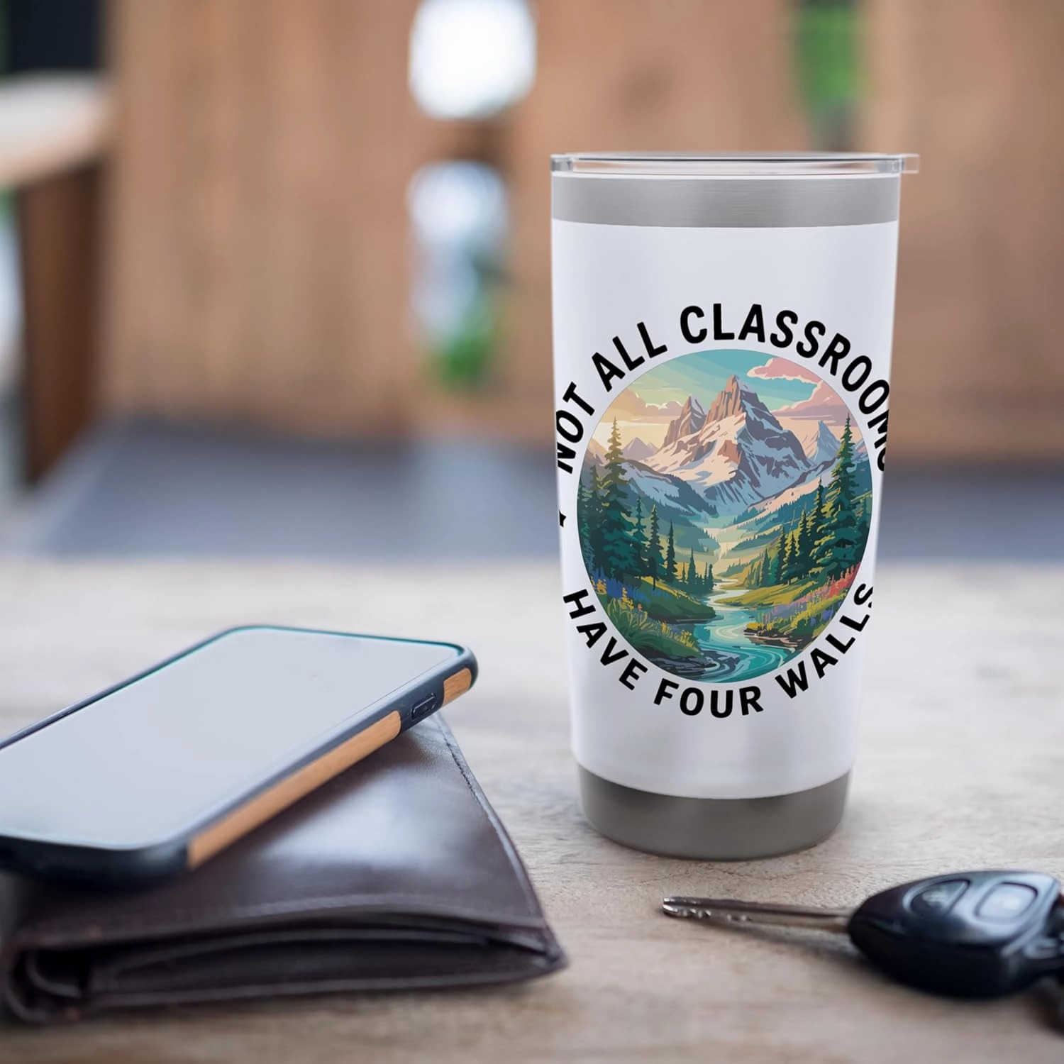 Vibrant Mountain Stream Forest Escape Stainless Steel Insulated Tumbler