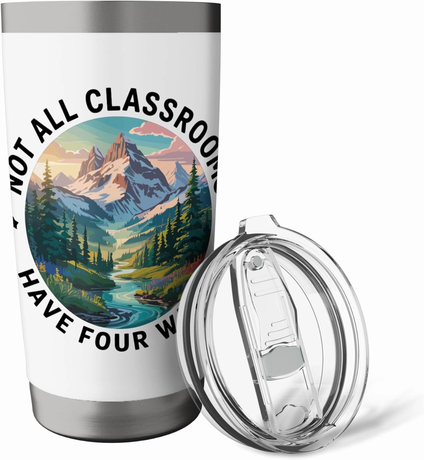 Vibrant Mountain Stream Forest Escape Stainless Steel Insulated Tumbler