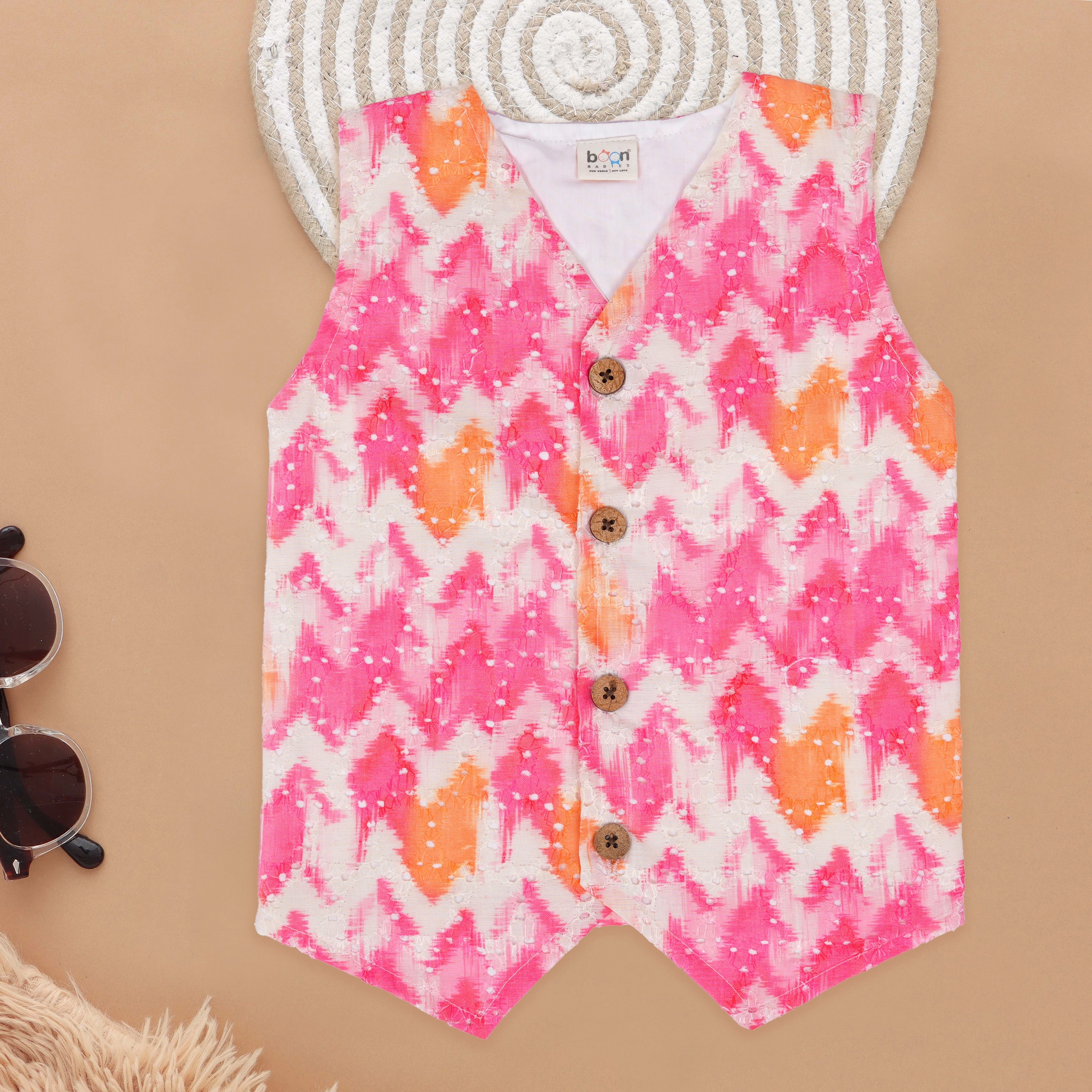 Vibrant Splash Pink Girls' Co-Ord Set
