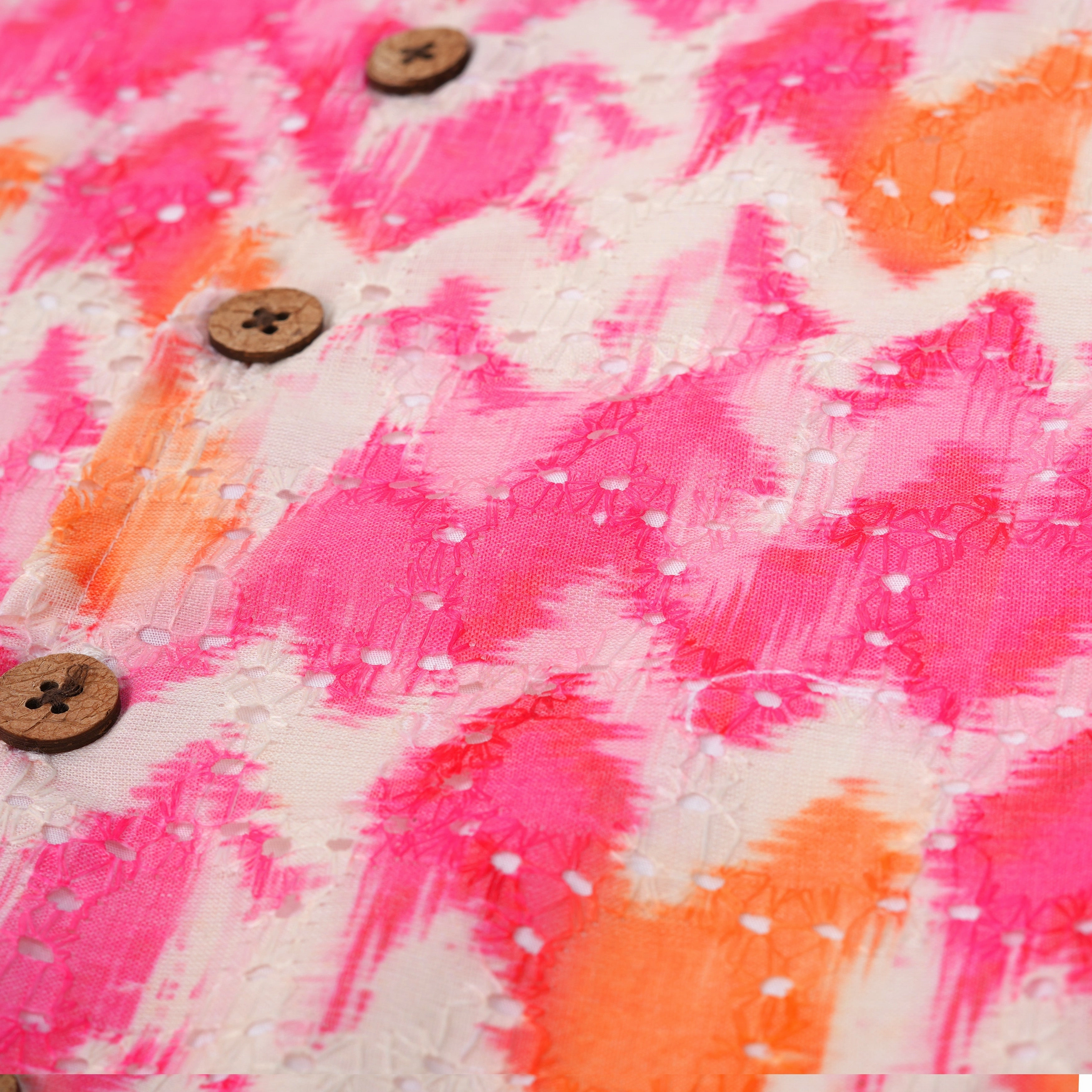 Vibrant Splash Pink Girls' Co-Ord Set