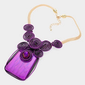 Vibrant Striped Necklace & Earring Set