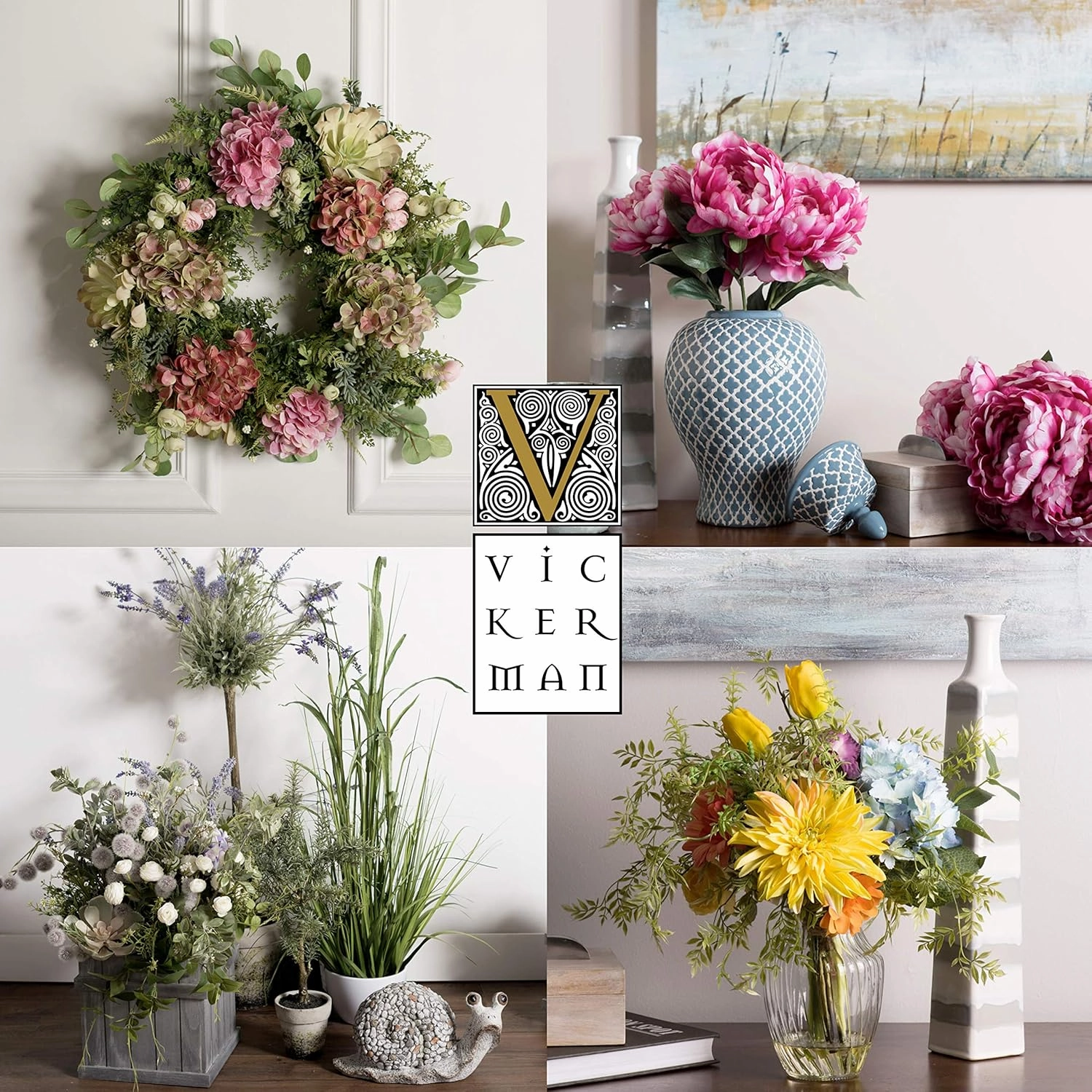 Vickerman Everyday Artificial Hot Pink Kanachoe Bush 17.25" Long - Premium Faux Floral Decor for Wedding or Everyday Arrangements - Maintenance Free Flowers