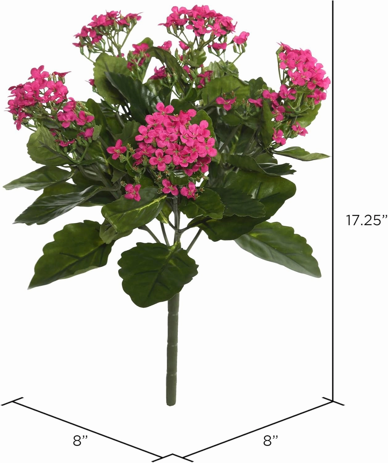 Vickerman Everyday Artificial Hot Pink Kanachoe Bush 17.25" Long - Premium Faux Floral Decor for Wedding or Everyday Arrangements - Maintenance Free Flowers