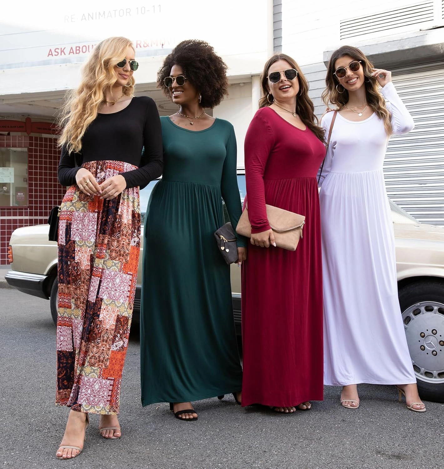 VIISHOW Women's Long Sleeve Loose Plain Maxi Dresses Casual Long Dresses with Pockets