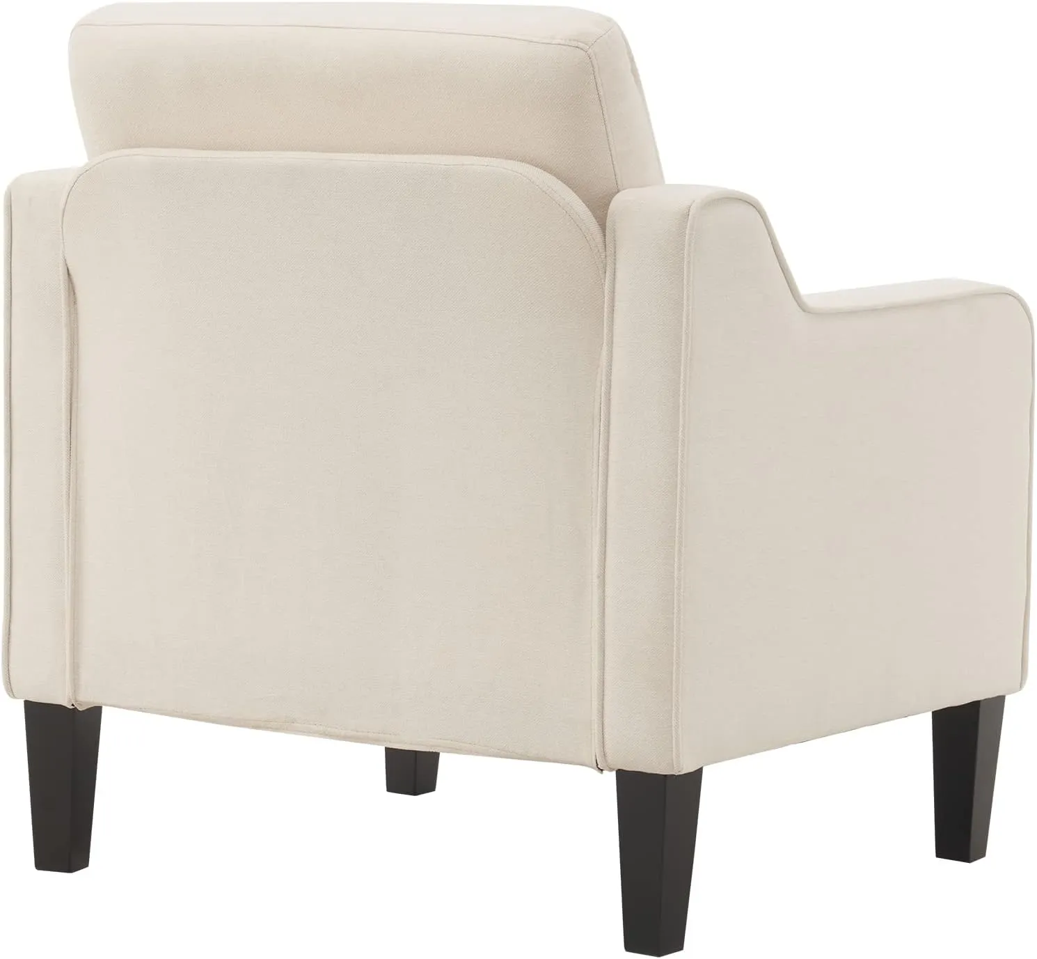 VINGLI Mid Century Modern Fabric Accent Chair,Beige for Living Room Upholstered Armchair with Scooped Arms for Bedroom,Apartment,Studio,Office,Waiting Room,Beige