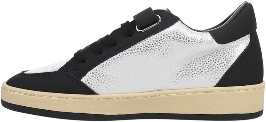 Vintage Havana Womens Dakota Metallic Perforated Slip On Sneakers Shoes Casual - Black, Silver