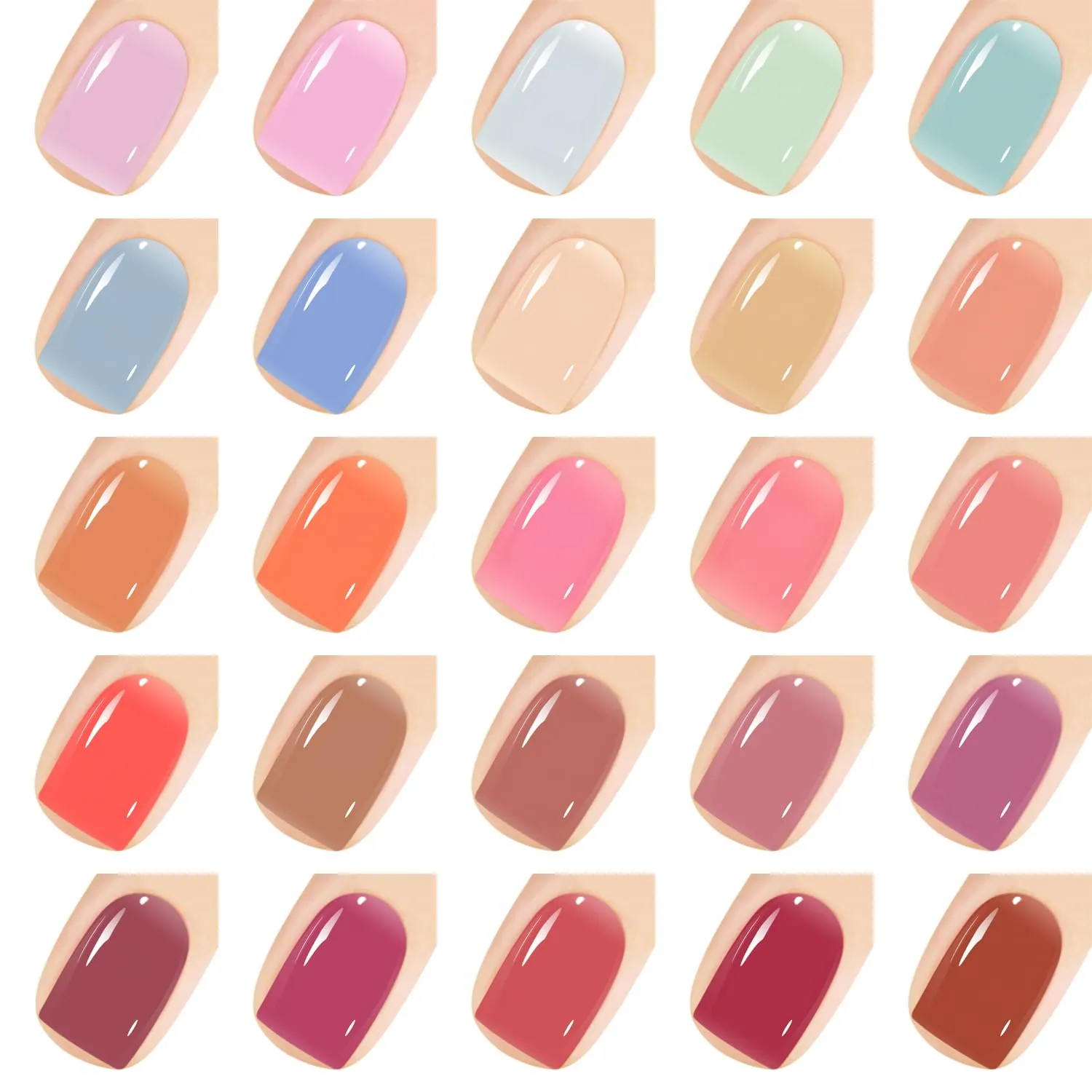 Vishine 48 PCS Gel Polish Set, 45 Jelly Nude Pink Gel Nail Polish Set All Season Neutral Sheer Milky White Gel Nail Polish Set with Gel Base and Matte Glossy Top Coat Manicure Salon at Home