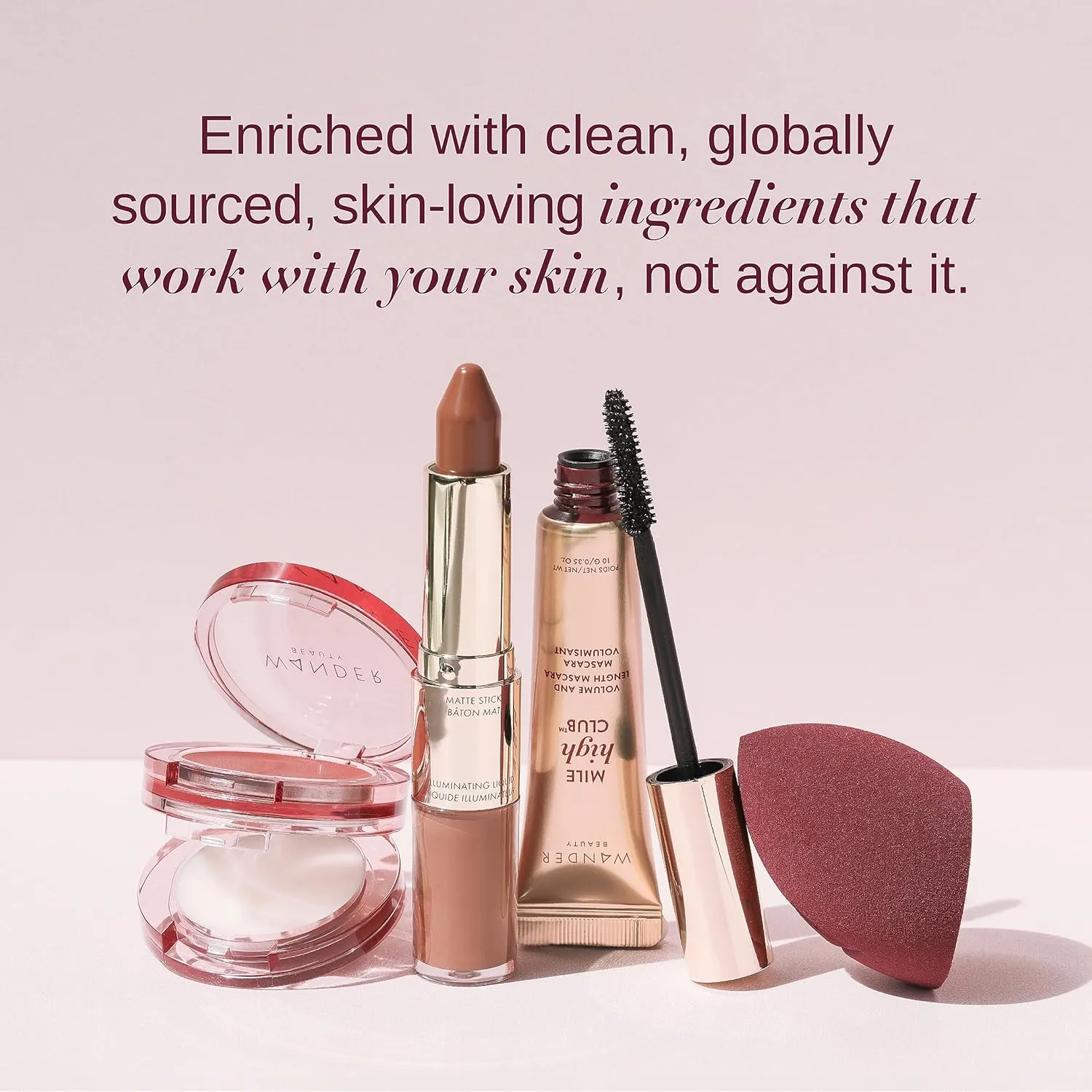 Wander Beauty Double Date Lip & Cheek - Be Mine/Swipe - 4-in-1 Cream Blush & Lip Tint - Blush, Lip Moisturizer, Lip Balm, & Eye Gloss - Multitasking Eye, Cheek, and Lip Makeup With Green Tea - 0.07 oz